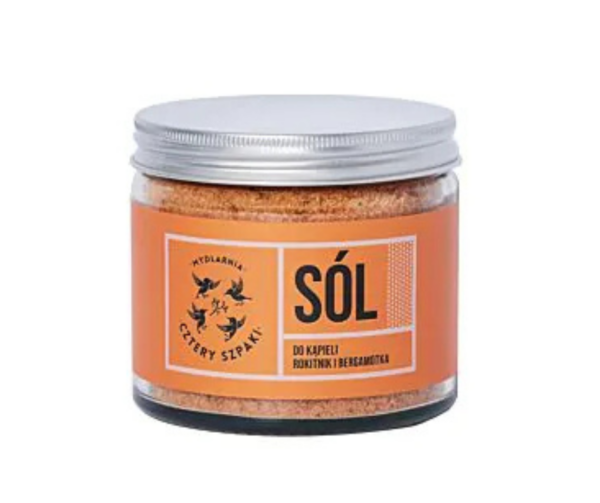 Sól do kąpieli rokitnik i bergamotka 320g - Cztery Szpaki