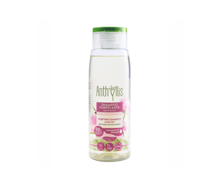 Bio Szampon oczyszczający do włosów przetłuszczających się, z Ekstraktem z łopianu, 300 ml, Anthyllis