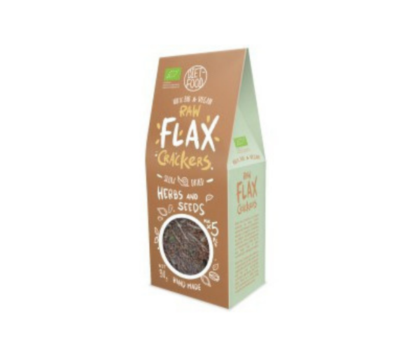Bio krakersy z ziołami i nasionami, FLAX, 90g, Diet-Food
