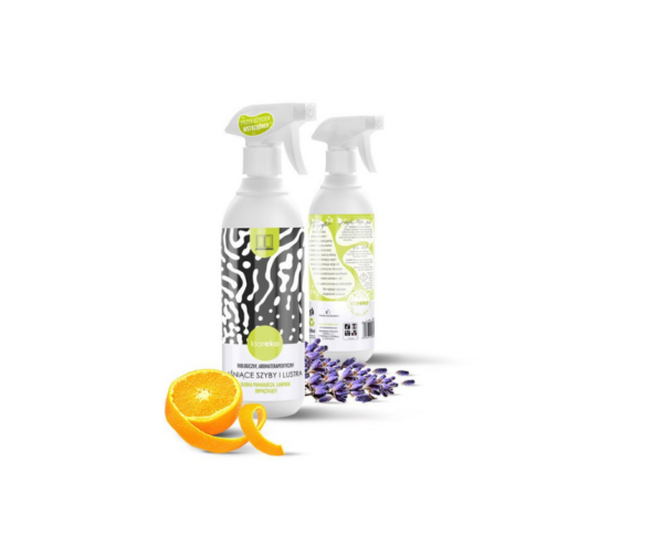 Płyn lśniące szyby i lustra, Słodka pomarańcza z lawendą, 500 ml, Klareko
