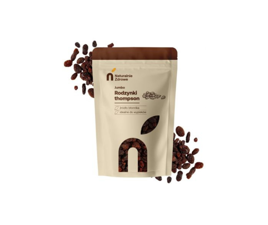 Rodzynki thompson jumbo bez konserwantów 250g- Naturalnie Zdrowe