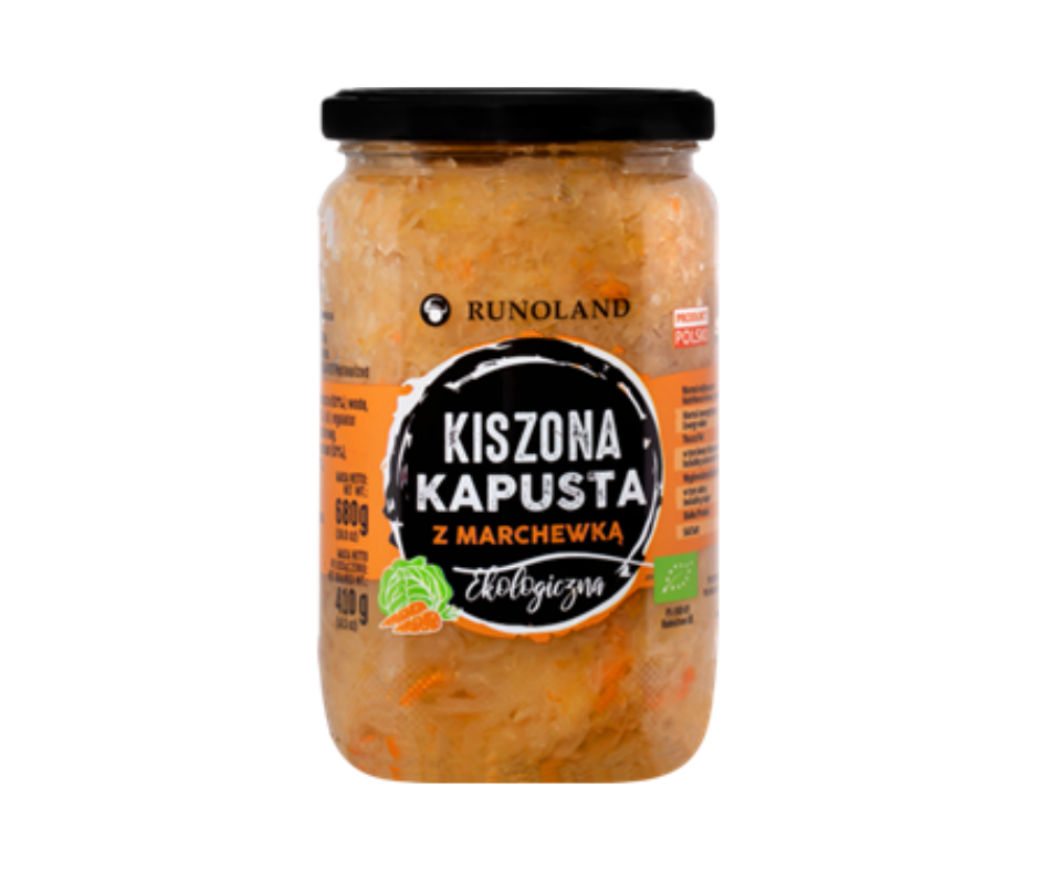 Kapusta kiszona z marchewką bio 680g (410g) - Runoland