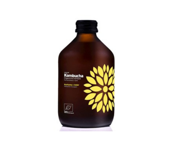 Kombucha z kurkumą i imbirem bezglutenowa bio 330 ml -Vigo