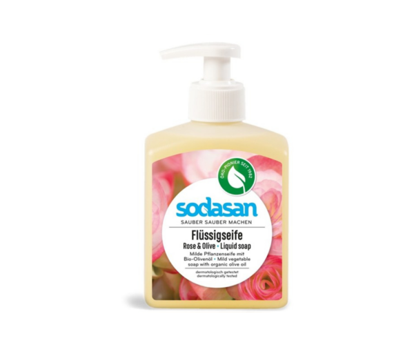 Mydło w płynie różano-oliwkowe (dozownik) BIO 300 ml – Sodasan