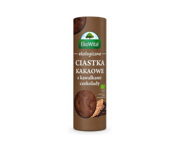 Ciastka kakaowe z kawałkami czekolady BIO 250 g- EkoWital