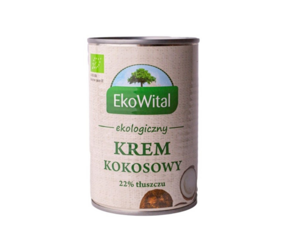 Krem kokosowy 22% tłuszczu ( mleczko kokosowe ) BIO 400 ml- Ekowital