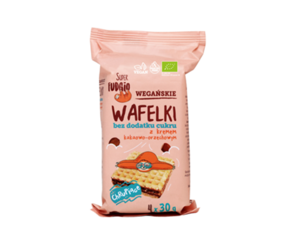 Wafelki z kremem kakaowo-orzechowym bez dodatku cukrów BIO (4 szt.) 120 g - Me gusto (Super Fudgio )