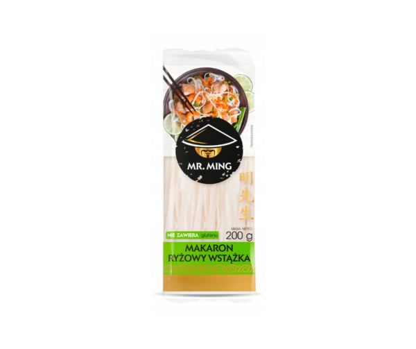 Makaron Ryżowy Wstążka bezglutenowy 200 g- Mr.Ming