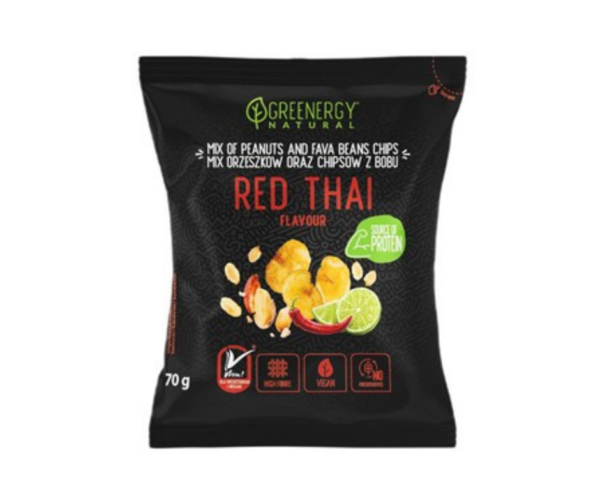 Mieszanka proteinowa orzeszków i chipsów z bobu red thai 70 g- Greenenergy
