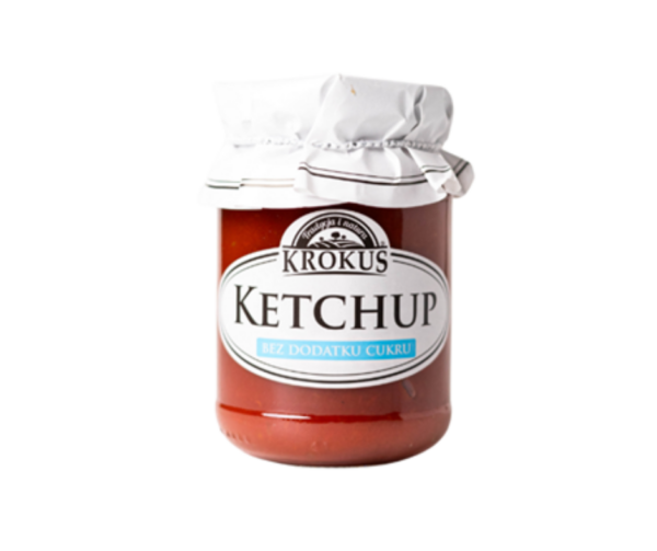 Ketchup bez dodatku cukrów bezglutenowy 180 g- Krokus
