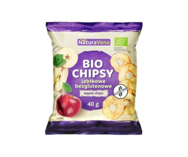 Chipsy jabłkowe bezglutenowe bio 40 g- Naturavena