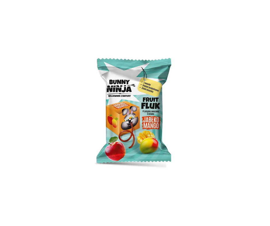 Przekąska owocowa fruit fluk jablko&mango bez cukru bez glutenu 15 g- Bunny Ninja