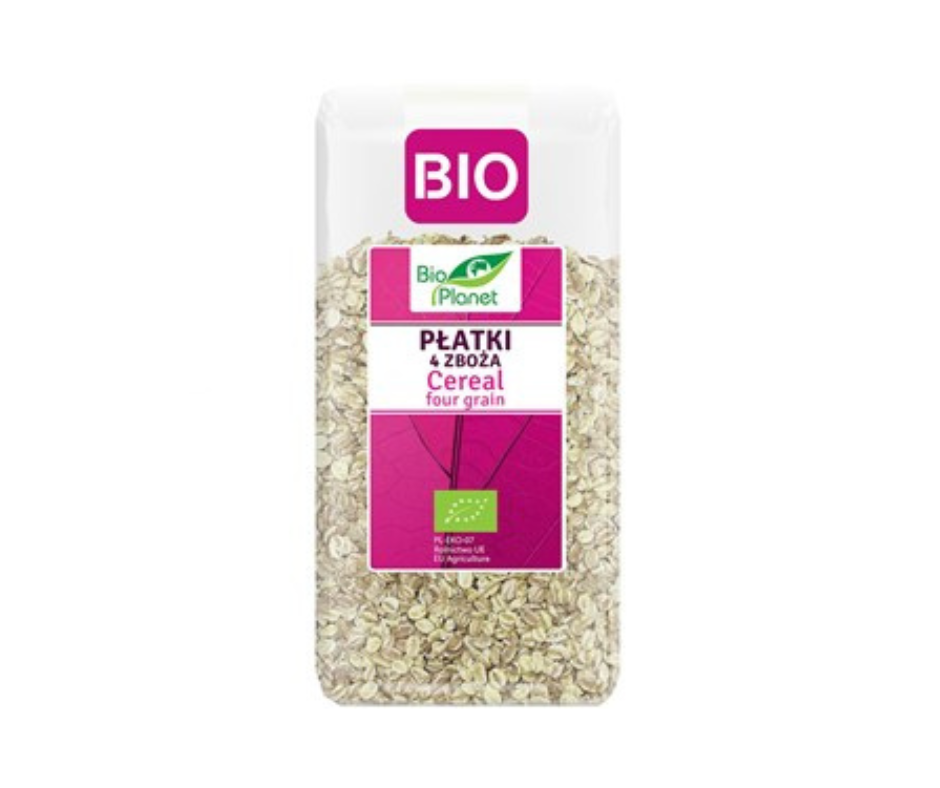 Płatki 4 zboża (orkisz, owies, jęczmień, żyto) bio 300 g- Bio Planet