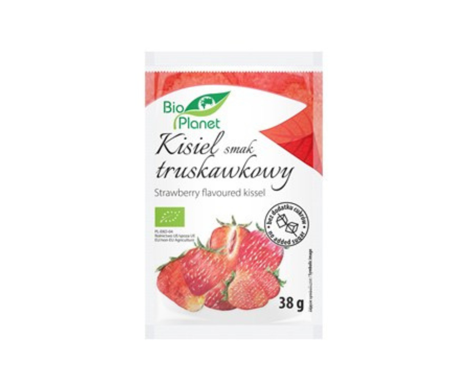 Kisiel o smaku truskawkowym z truskawkami bio 38g- Bio Planet
