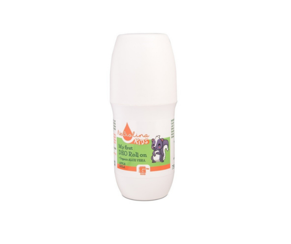 Mój pierwszy dezodorant - naturalny dezodorant roll-on dla dzieci 3+, z organicznym aloesem, Jabłkowy, 75 ml- Nebiolina