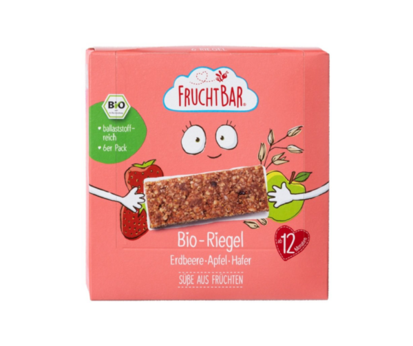 Batony zbożowe truskawka, jabłko, owies powyżej 12 miesięcy BIO 6 x 23 g- Fruchtbar