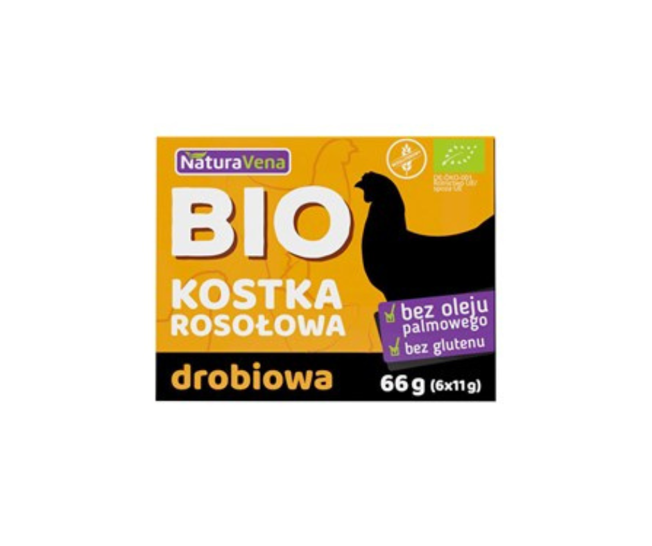 Bulion kostki drobiowe bezglutenowe bio (6x11g) 66g- Naturavena