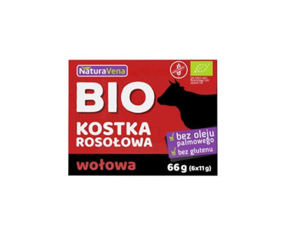 Bulion kostki wołowe bezglutenowe bio (6x11g) 66g- Naturavena