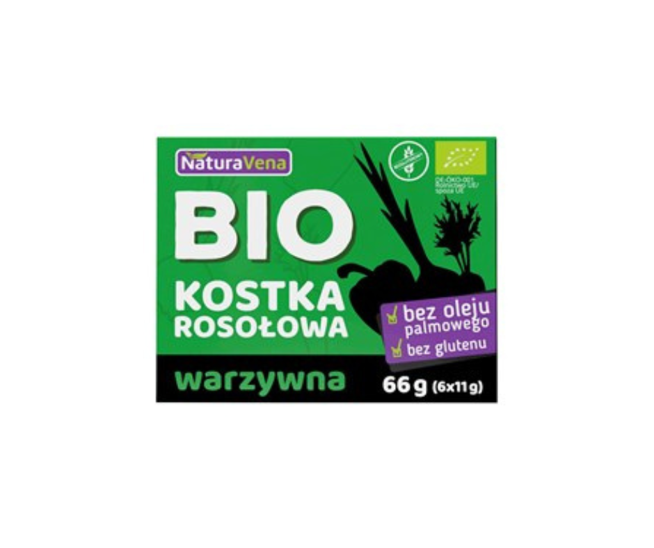 Bulion kostki warzywne bezglutenowe bio (6x11g) 66g- Naturavena