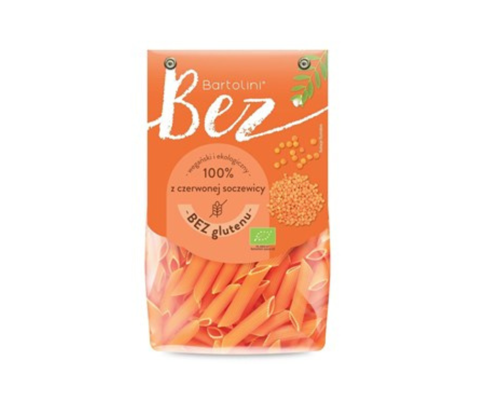 Makaron z soczewicy czerwonej bezglutenowy penne bio 250g- Bartolini