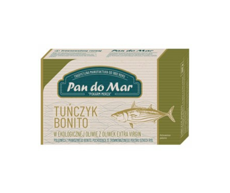 Tuńczyk bonito w bio oliwie z oliwek extra virgin 120g- Pan Do Mar