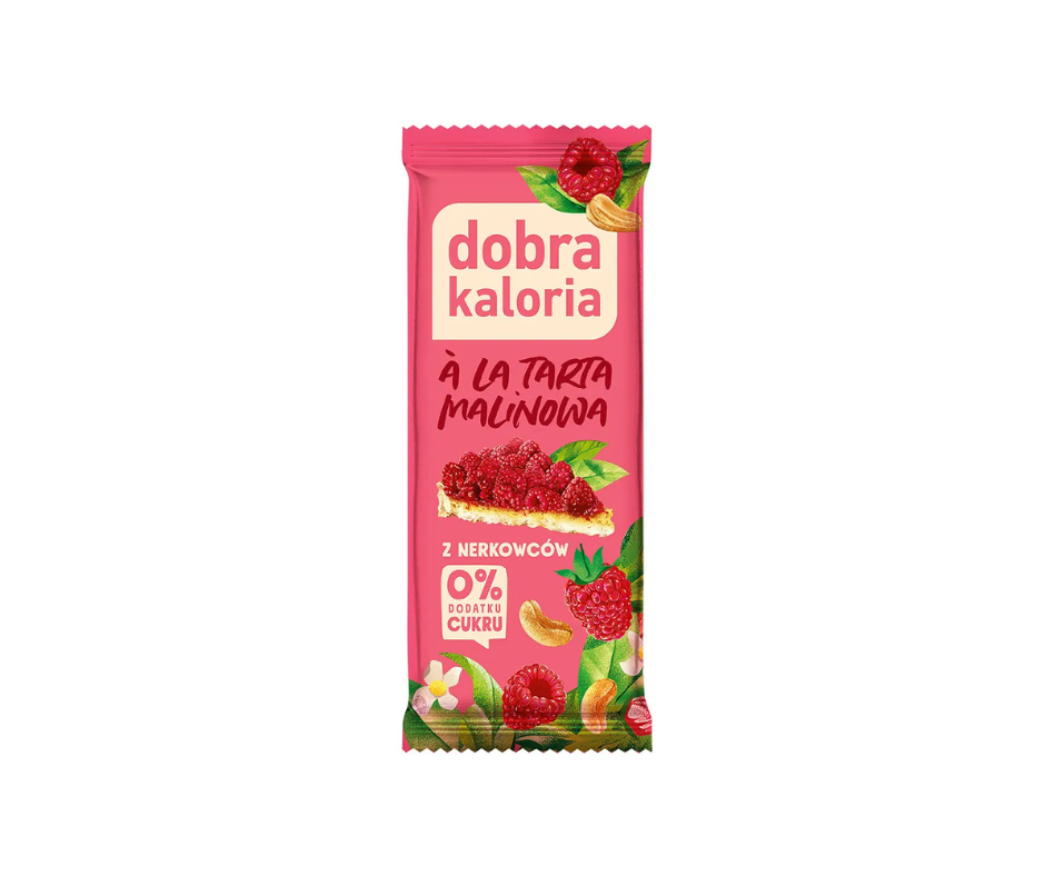Baton a'la tarta malinowa z nerkowców bez dodatku cukru 35 g- Dobra kaloria