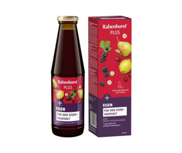 Napój owocowo-ziołowy z żelazem i witaminami C, B1, B2, B6, B12 450 ml - RABENHORST