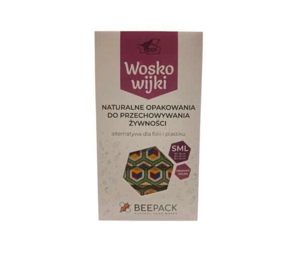 Woskowijki zestaw SZEŚCIANY (3 woskowijki S+M+L) -Beepack
