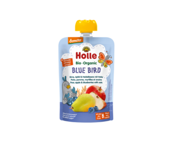 Mus niebieski ptak (gruszka- jabłko-jagoda) bez dodatku cukrów od 6 msc. życia demeter bio 100 g- Holle