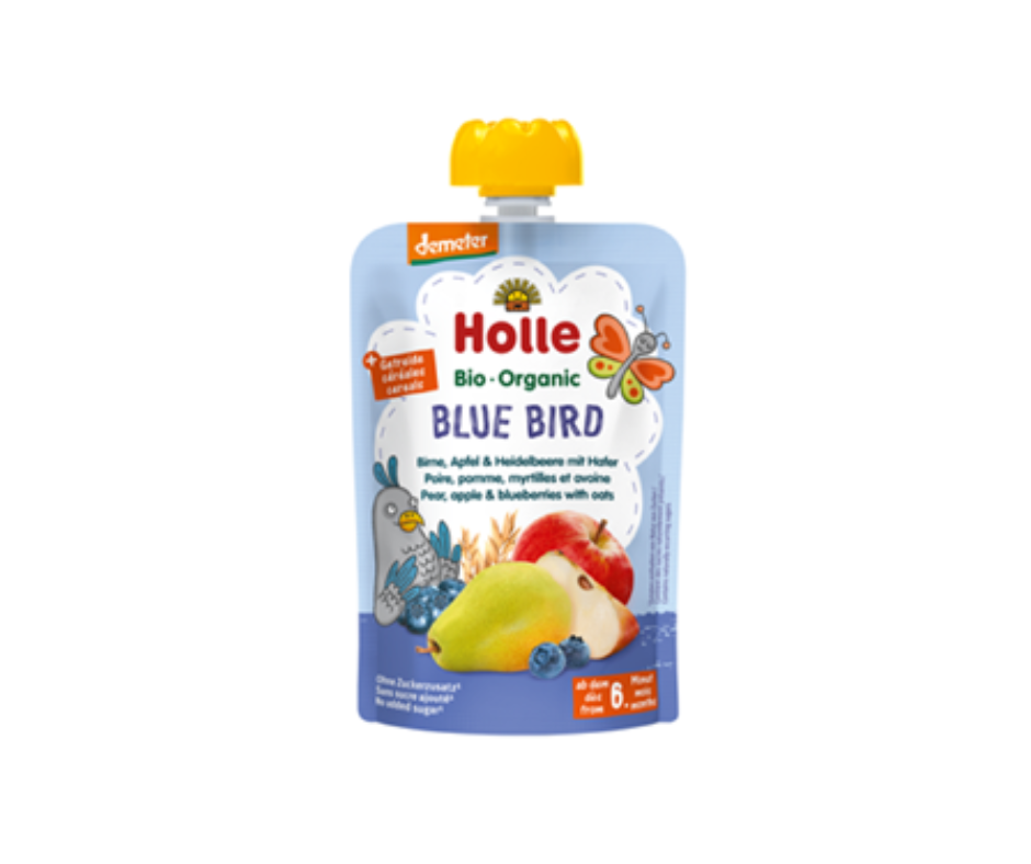 Mus niebieski ptak (gruszka- jabłko-jagoda) bez dodatku cukrów od 6 msc. życia demeter bio 100 g- Holle