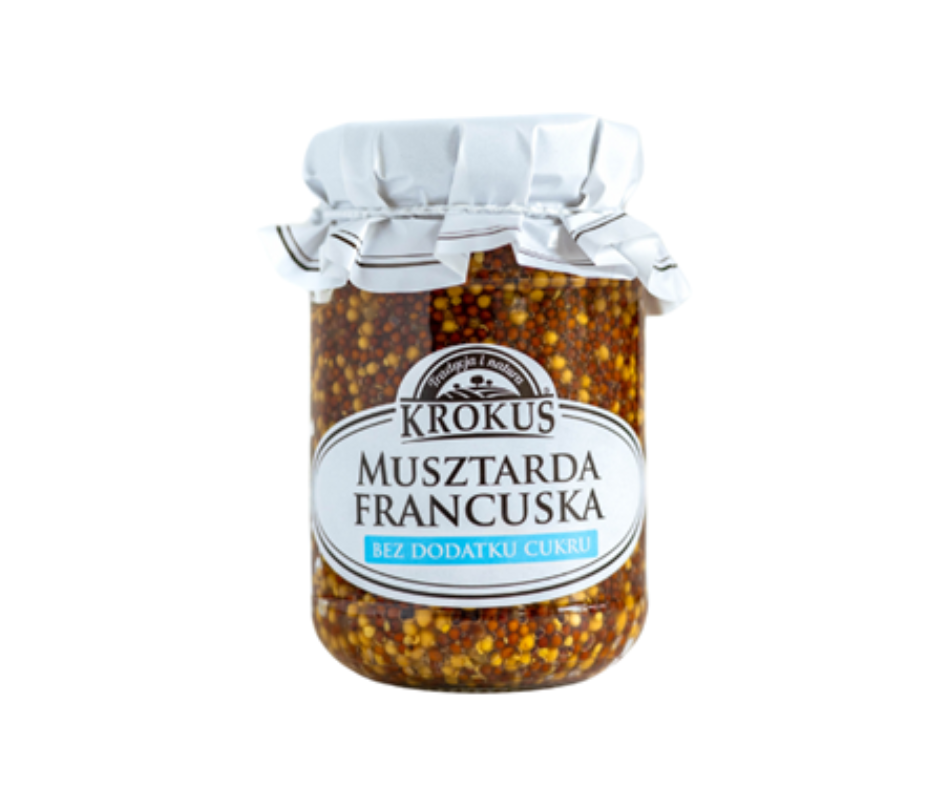 Musztarda francuska bez dodatku cukrów 185g - Krokus