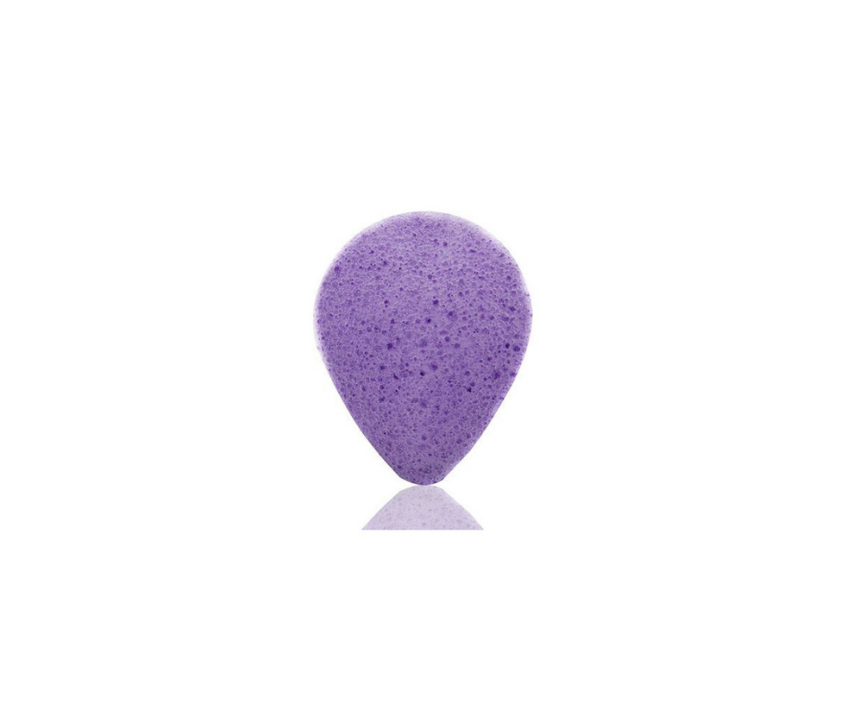 Gąbka Konjac do twarzy, Kropla, Lawenda, aż 8,5 x 7 cm, Bebevisa
