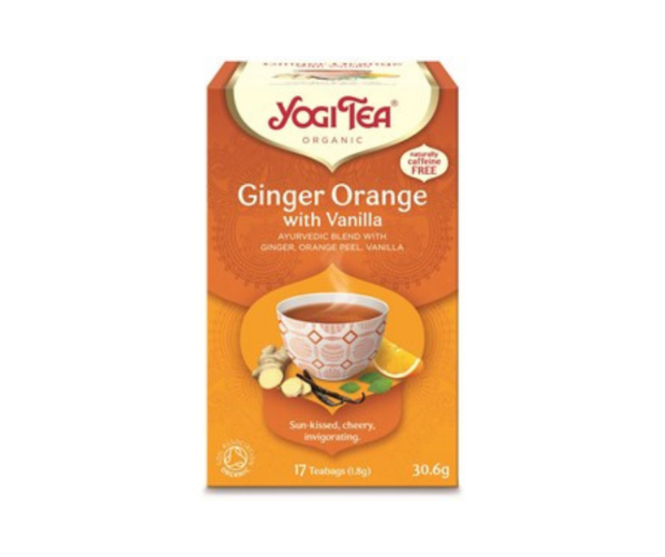 Herbatka imbirowo- pomarańczowa z wanilią (GINGER ORANGE WITH VANILLA) Bio (17 x 1,8 g) 30,6 g - Yogi tea