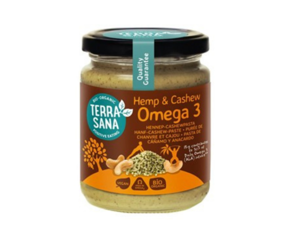 Krem omega-3 z orzechów nerkowca i nasion konopi bio 250 g- Terrasana