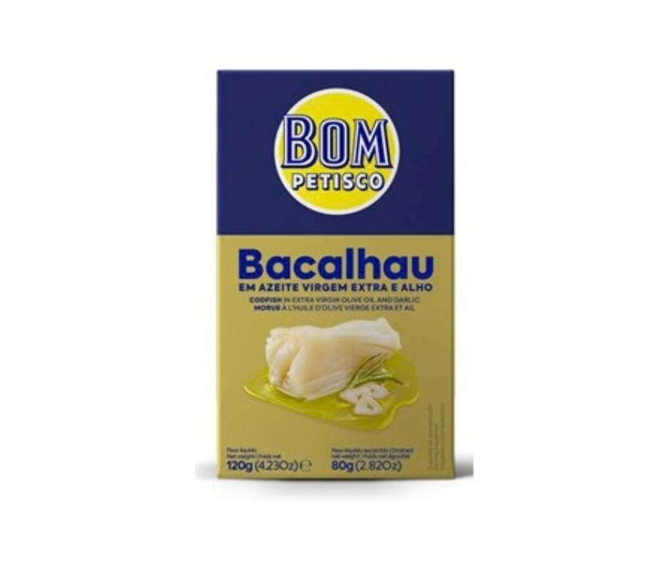 Dorsz z czosnkiem w oliwie z oliwek extra virgin 120 g- Bom Petisco