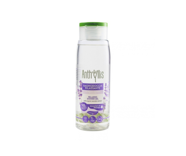 Relaksujący bio żel pod prysznic, z ekstraktem z lawendy i aloesem, Cosmos Organic, 300 ml, - Anthyllis