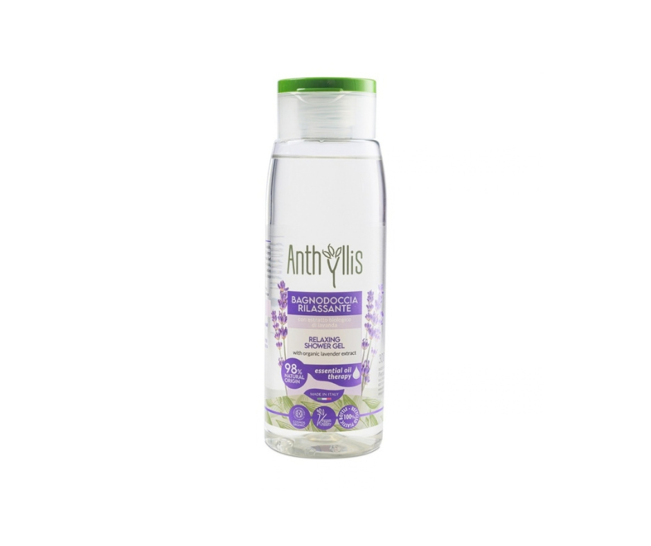 Relaksujący bio żel pod prysznic, z ekstraktem z lawendy i aloesem, Cosmos Organic, 300 ml, - Anthyllis