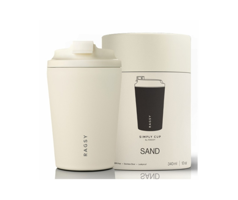 Kubek Termiczny z ceramicznym wnętrzem, Simply Cup Ceramic, Sand, 340 ml, Ragsy