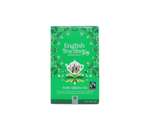 Ekologiczna herbata, zielona cejlońska, Pure Green Tea, 20 x 2g - English Tea Shop